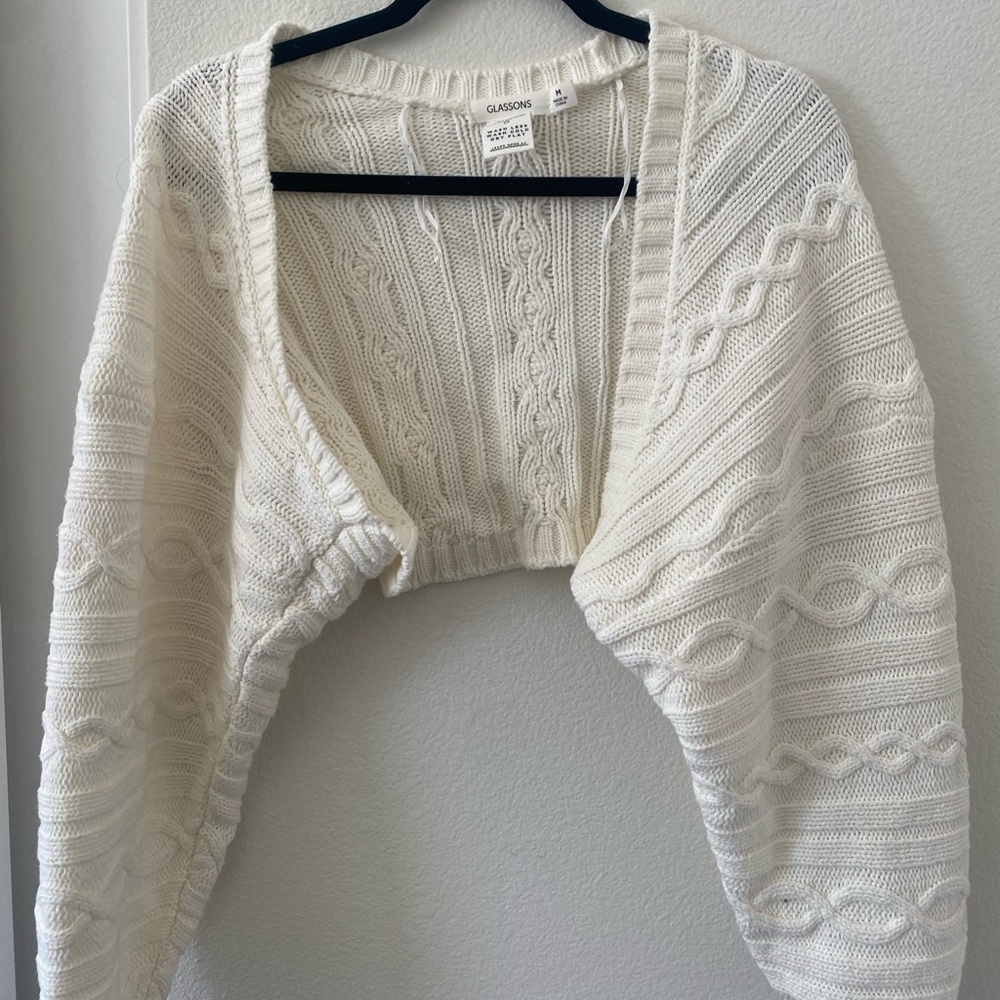 Glassons Ivory Cable Knit Shrug